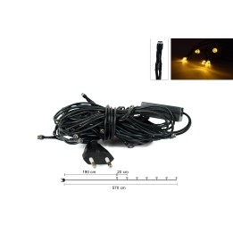 Catena 20 Led bianco caldo 220v distanti 20 cm