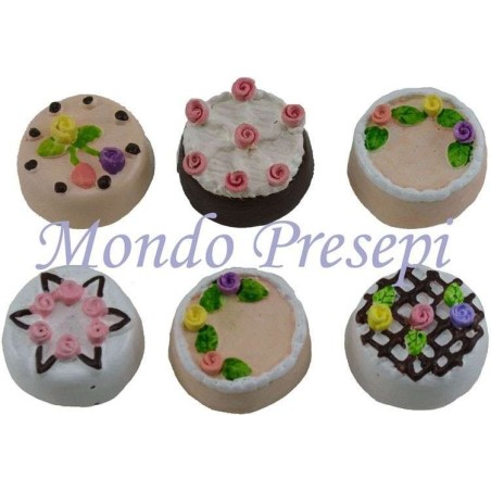Cake in assorted patterns 1 pcs Ø 2 cm accessories dolls house
