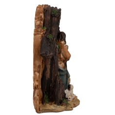 Natività con capanna e agnello cm 11,4x5,4x11,5 h 2