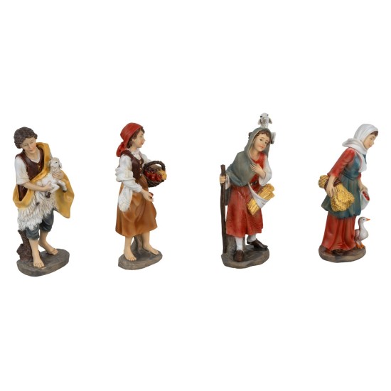 Set 4 mestieri serie 14-15 cm in resina