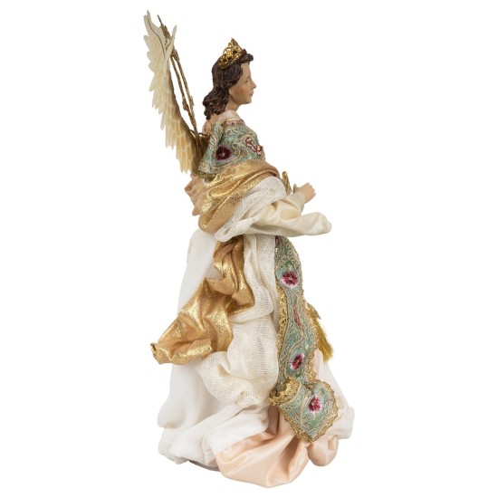 Ángel en resina con tela h 65 cm