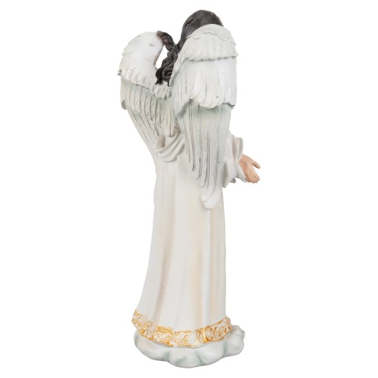Ángel en resina con tela h 65 cm