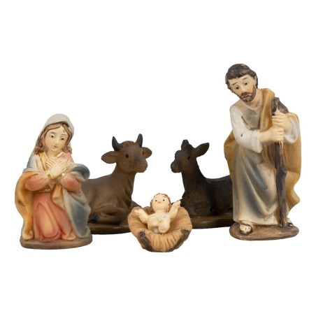 Natividad 5 figuras en resina 3,5 cm