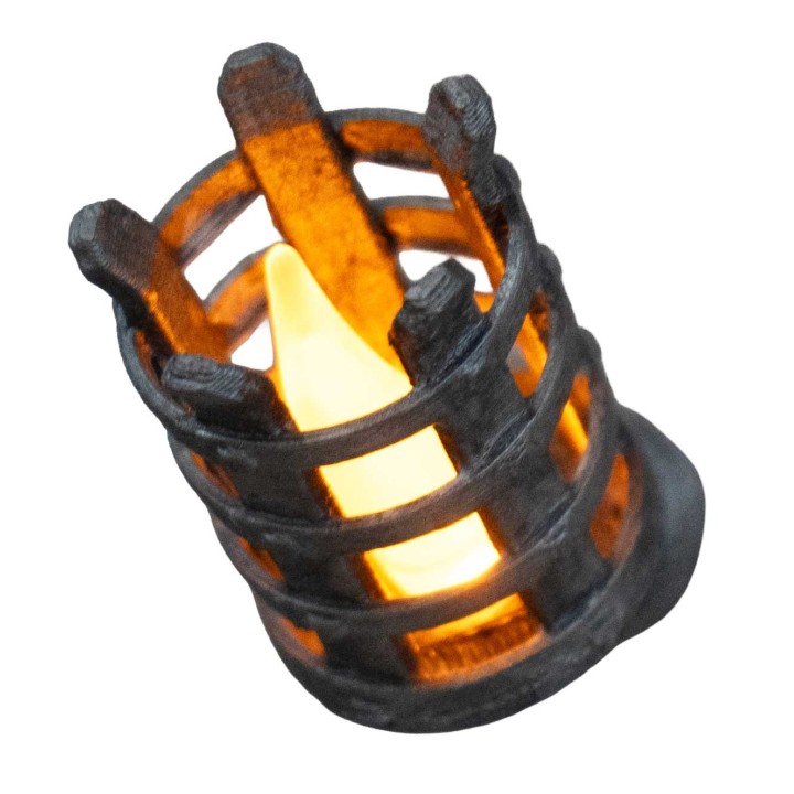 Torcia medievale da parete cm 2,7x5 h led giallo tremolante 12v