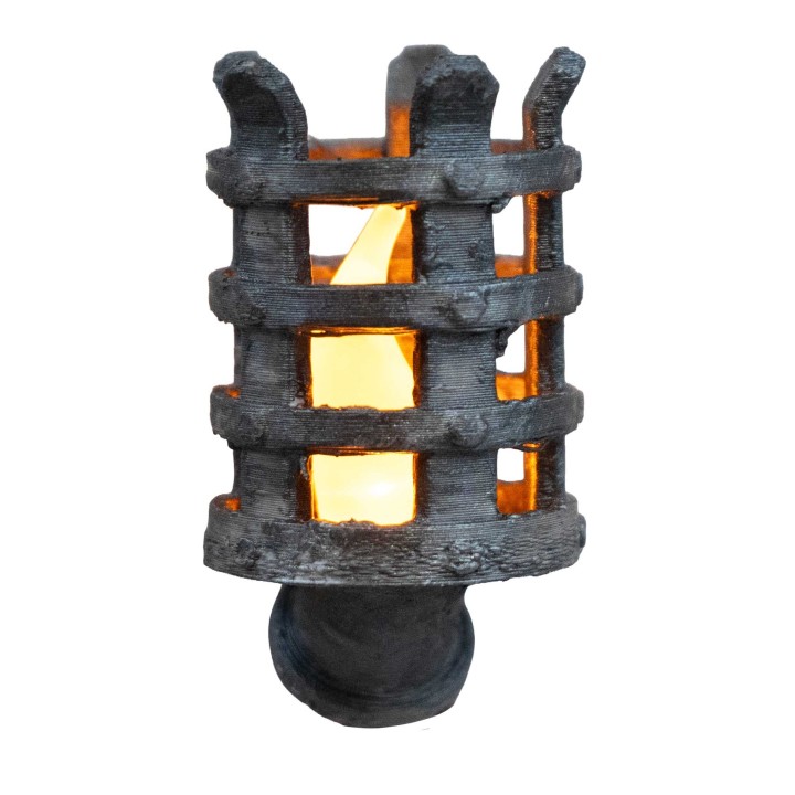 Torch h 4.1 cm flickering with orange LED 12 v.