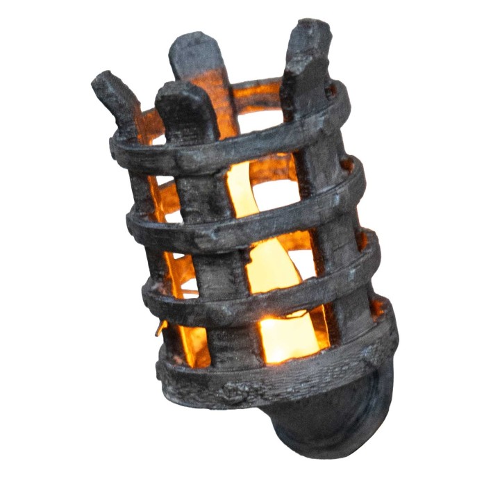 Torcia medievale da parete cm 2,7x5 h led giallo tremolante 12v