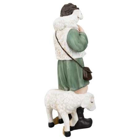 Pastore con pecora e agnello sulle spalle h 46,5 cm in resina