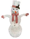 Muñeco de nieve iluminado 108 cm con 90 LED blanco frío para interior y exterior