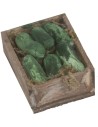 Wooden crate with zucchinis cm 4.3x2.8x1.7 h