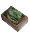 Cassetta in legno scuro con zucchine cm 3,2x2x2 h
