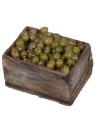 Caja de madera con aceitunas cm 3,8x2,9x2,8 h