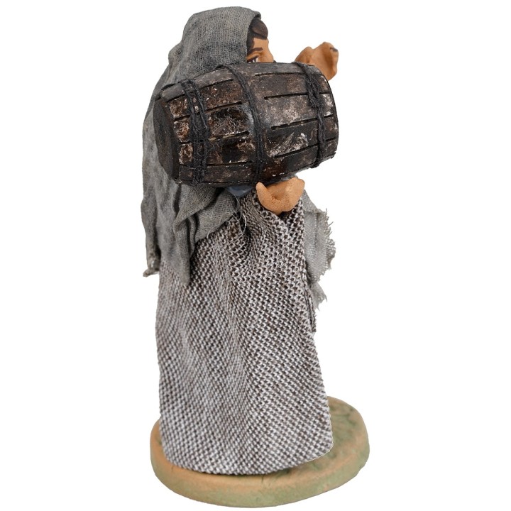 Uomo con botte in spalla per Presepe 10 cm