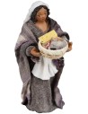 Mujer con cesta de quesos para pesebre 12 cm