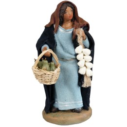 Donna con pere e ceppo d’aglio serie 11 cm