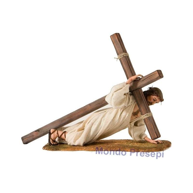 Jesus under the cross, 30 cm