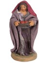 Woman with a tray of apples for nativity scene 10 cm