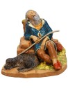 Resting shepherd with dog 12 cm Fontanini series