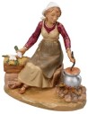 Donna seduta che cucina serie 12 cm Fontanini