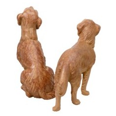 Set due cani serie Fontanini per statue da 19 cm 2