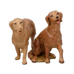 Set due cani serie Fontanini per statue da 19 cm