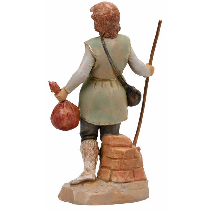 Pastore Fontanini con sacco da viaggio serie 19 cm