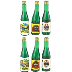 Conjunto de 3 botellas verdes con etiqueta de 3,6