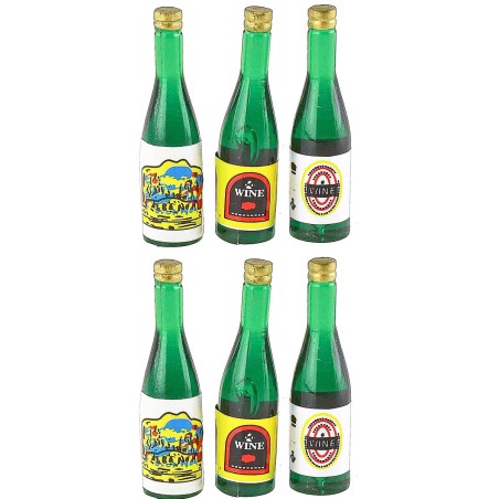 Conjunto de 3 botellas verdes con etiqueta de 3,6