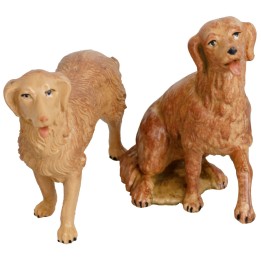 Set due cani serie Fontanini per statue da 19 cm