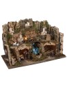 Pesebre completo de estatuas con cascada y luces cm 60x34x44 h