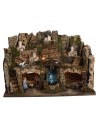 Complete nativity scene with statues with waterfall and lights cm 60x34x44 h