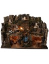 Presepe completo di statue con cascata e luci cm 60x34x44 h