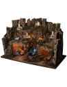 Pesebre completo de estatuas con cascada y luces cm 60x34x44 h