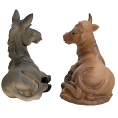 Bue y asno sentados para estatuas de 20 cm en 2
