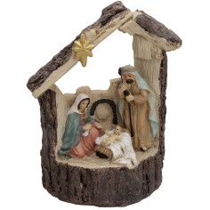 Nativity with illuminated hut cm 9x5x13.9 h 2