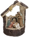 Bloque de Natividad con cabaña iluminada cm 8,8x4,7x14 h