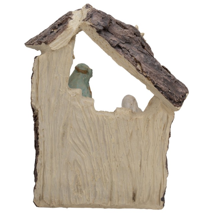 Blocco Natività con capanna illuminata cm 8,8x4,7x14 h