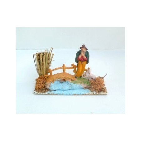 Pastor con puente - ambientación Cod. UT053 Mundo Pesebres