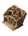 Illuminated nativity scene with stream, oven, and windmill 70x50x72 cm h