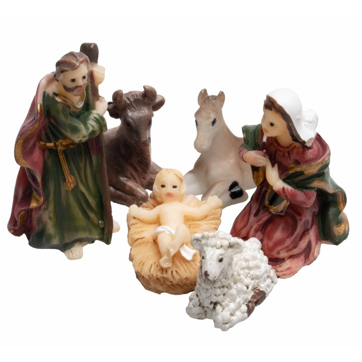 Mini Nativity 5 figures in 3 cm resin