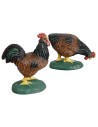 Gallo y gallina para estatuas de 15 cm