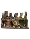 Presepe illuminato con fontana e statue Landi cm 60x35x35 h