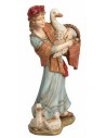 Mujer con cesta y gansos 20 cm Euromarchi