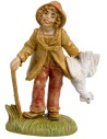 Pastor con bastón y gallina Euromarchi serie 7-8 cm