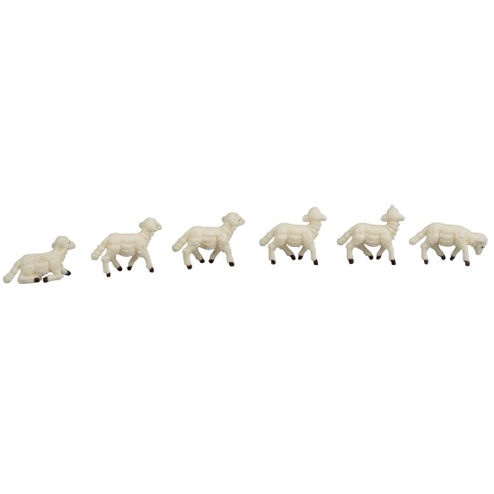 Set of 12 sheep in PVC Euromarchi series for 4 cm