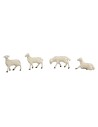 Set de 4 ovejas serie Euromarchi para estatuas de 12-15 cm