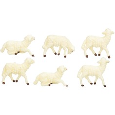 Set of 12 sheep in PVC Euromarchi series for 4 cm 2