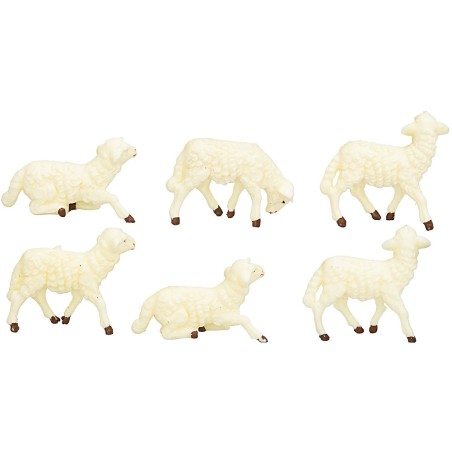 Set of 12 sheep in PVC Euromarchi series for 4 cm
