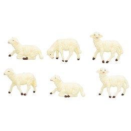 Set 6 pecore serie Euromarchi per statue da 9-10 cm