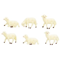 Set of 12 sheep in PVC Euromarchi series for 4 cm