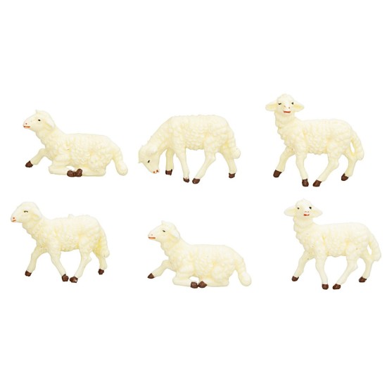 Set 6 pecore serie Euromarchi per statue da 9-10 cm